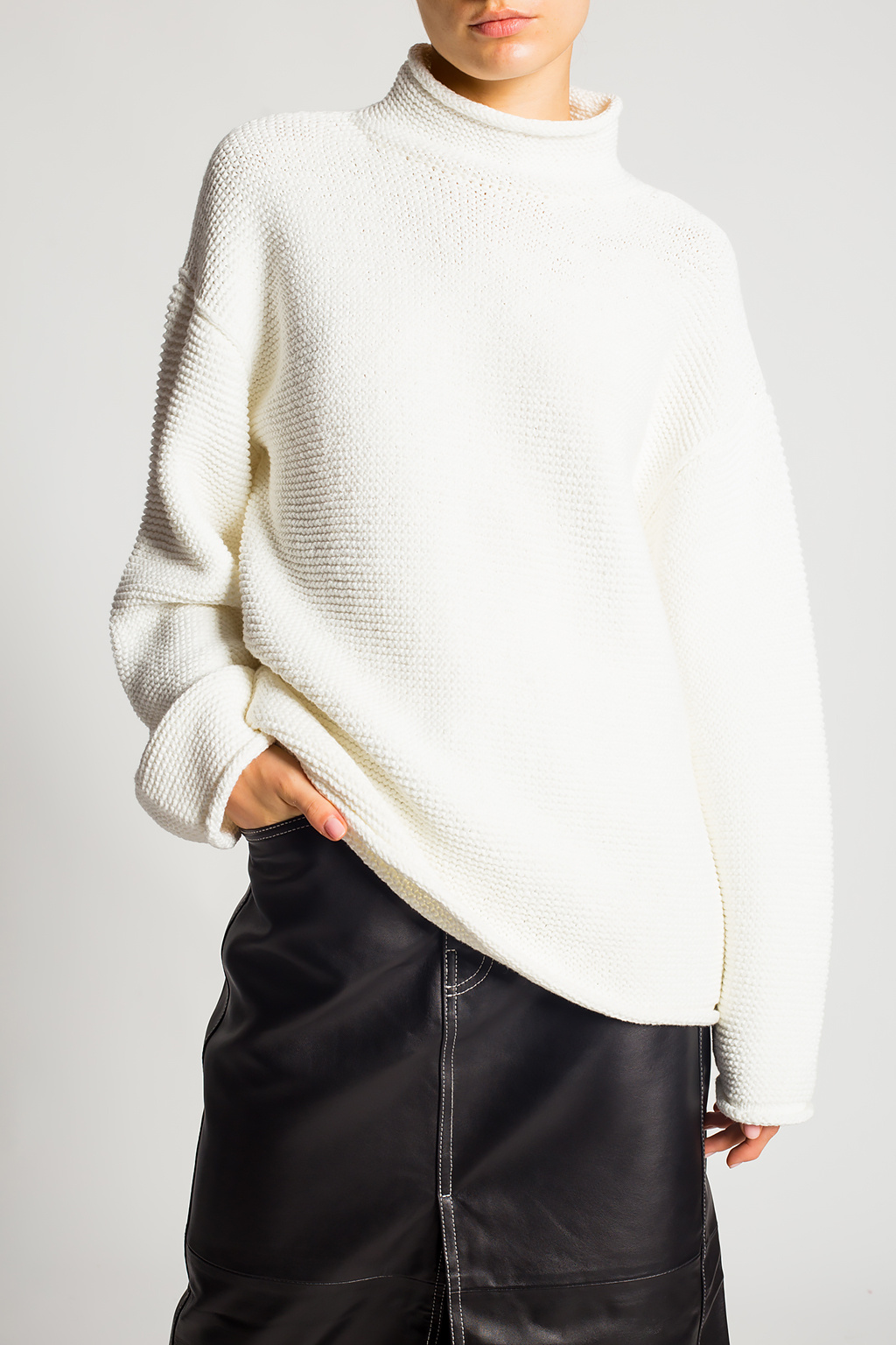 Cream Rib knit sweater Proenza Schouler White Label Vitkac Italy